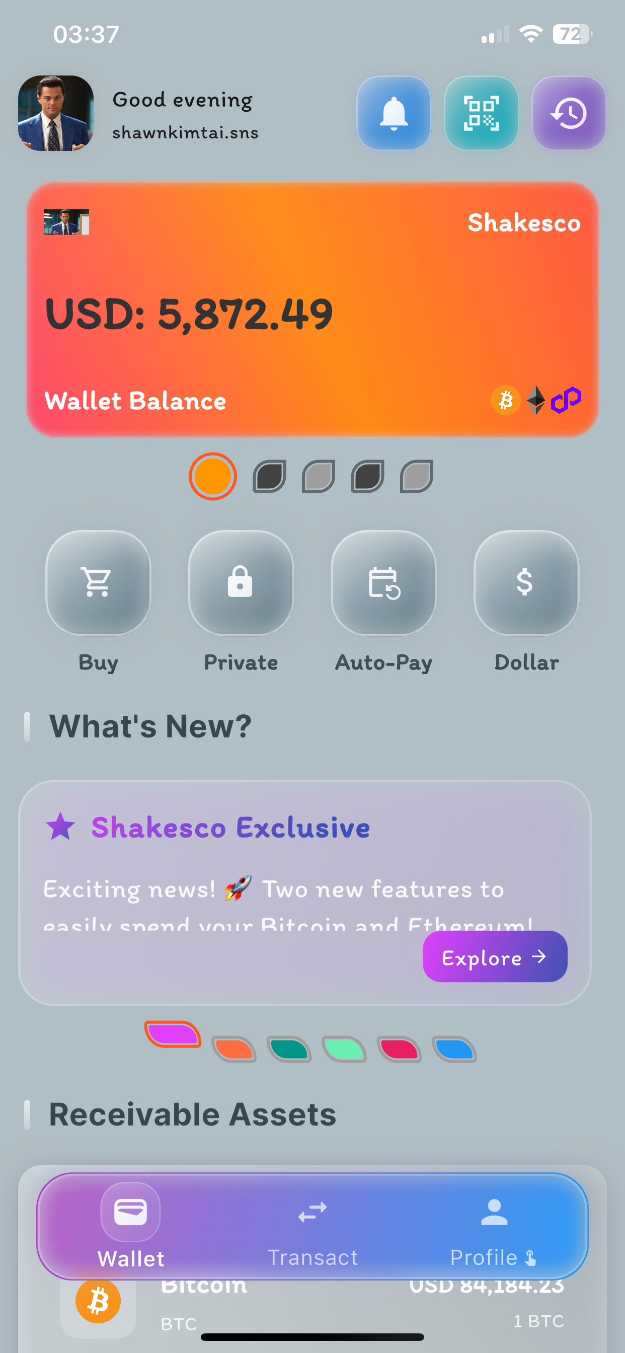 ShakePay App Interface